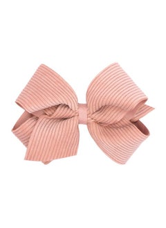 Wee Ones Wee Ones Girls' Grosgrain Bow with Wide Wale Corduroy Overlay on a WeeStay Hair Clip, King, Sweet Nectar  - Image 1