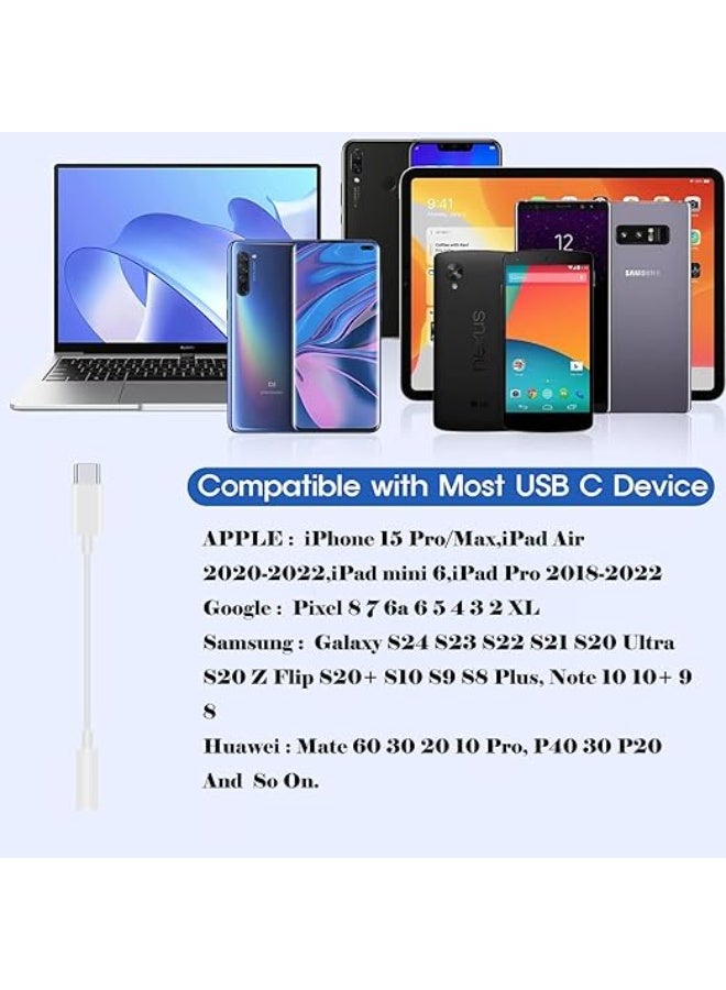 MHM USB C to 3.5 mm Headphone Jack Adapter for iPhone 15/15 Pro/Pro Max/Plus, Type C Aux Dongle Cable for Samsung Galaxy S23/S23/S22/S21Ultra, MacBook, Note - Image 5