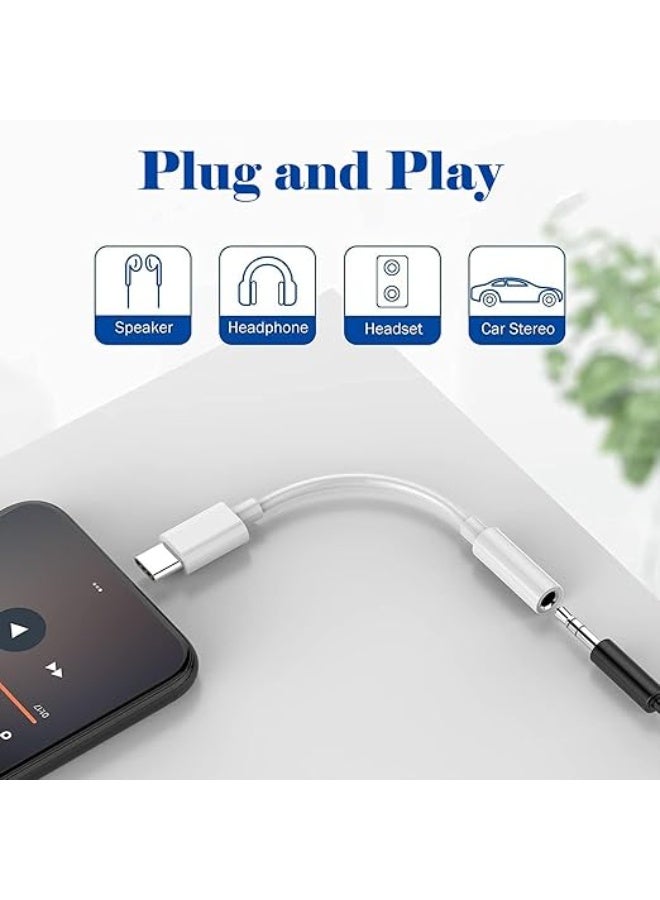MHM USB C to 3.5 mm Headphone Jack Adapter for iPhone 15/15 Pro/Pro Max/Plus, Type C Aux Dongle Cable for Samsung Galaxy S23/S23/S22/S21Ultra, MacBook, Note - Image 3