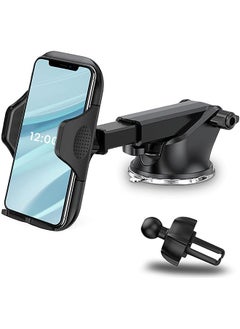 neotimely Phone Holder Mobile Phone Mount for Car Dashboard Windscreen Vent Universal Handsfree Stand Cradle One click Release and 360° Rotation for Smartphones  - Image 1