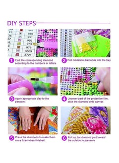هاسذيب مجموعة لوحات الماس 5D من HASTHIP® حسب الرقم، 40 × 50 سم لوحة ماسية كاملة الحفر مطرزة بأحجار الراين صور للكبار والأطفال للاسترخاء وديكور الحائط المنزلي (متعدد الألوان 2)  - Image 3