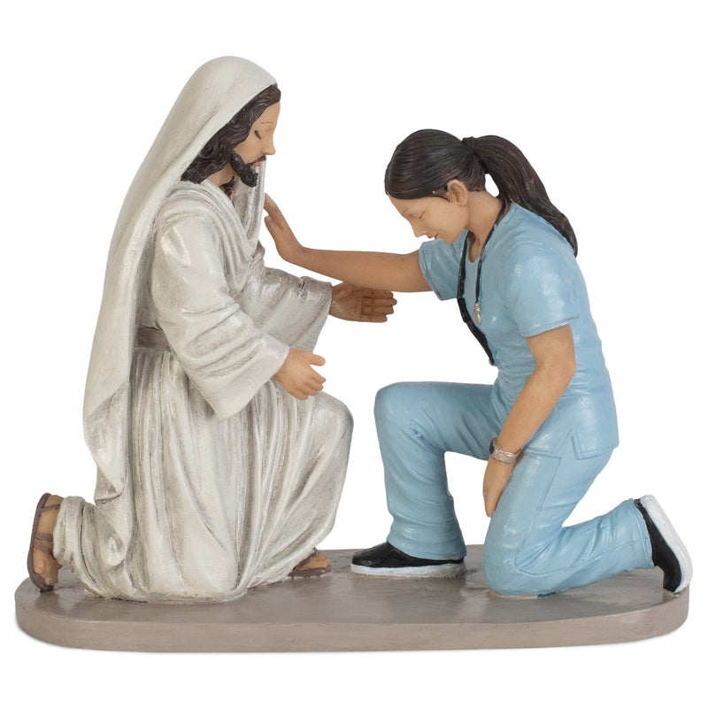 Dicksons Praying Nurse with Jesus 5 x 6 Resin Decorative Tabletop Figurine