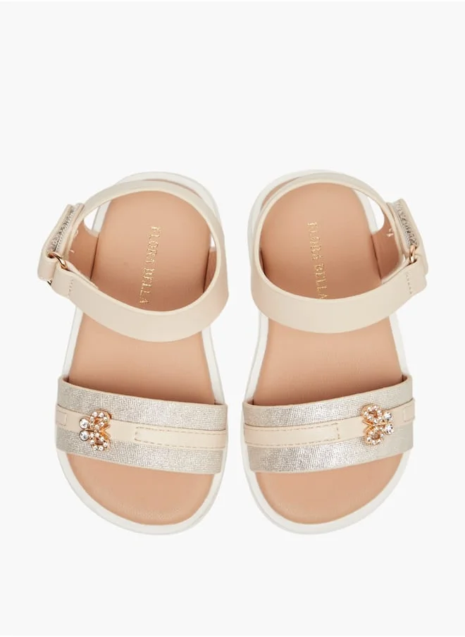 Flora Bella By Shoexpress Girls Butterfly Embellished Strap Sandals With Hook And Loop Closure Ramadan Collection