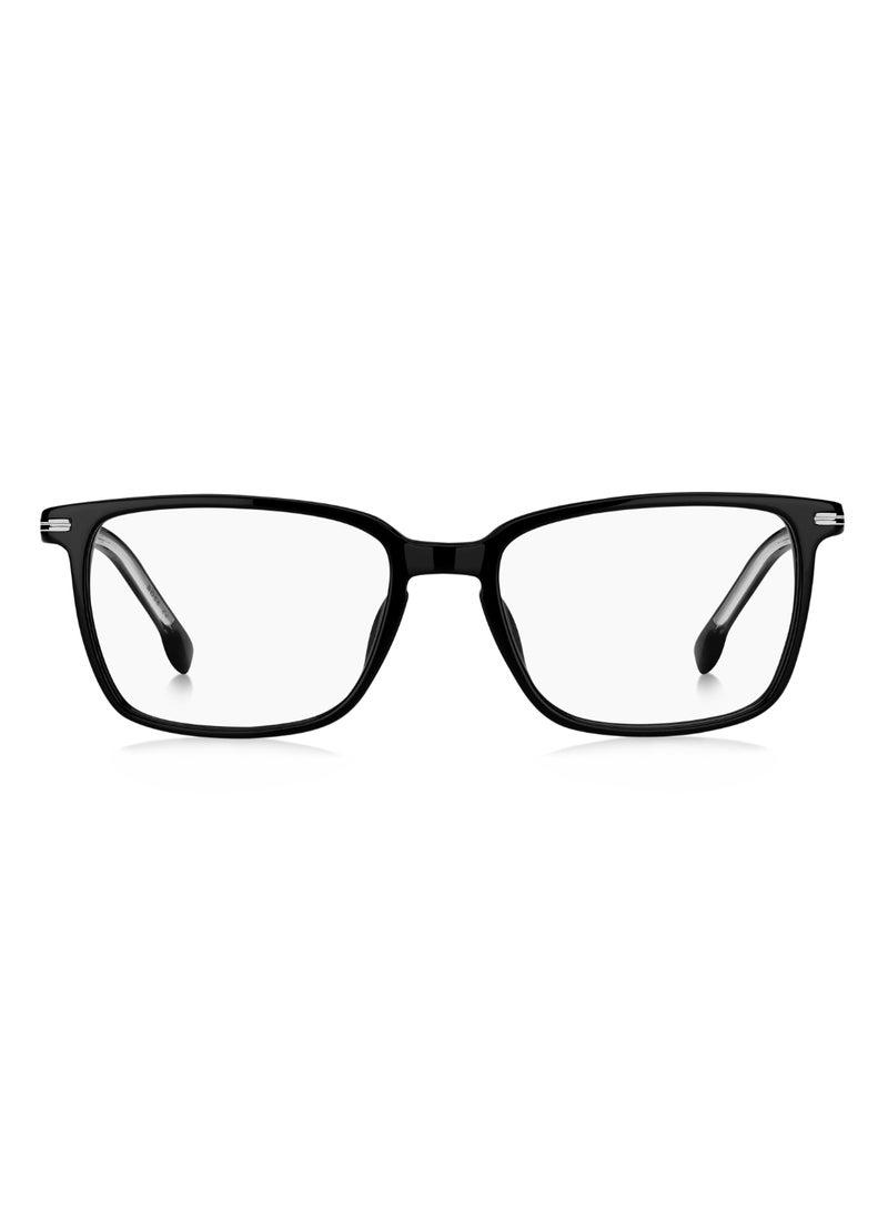 HUGO BOSS نظارة شمسية للرجال بتصميم مستطيل من الأسيتات BOSS 1670/F 41 - مقاس العدسة: 40.5 مم - أسود  - Image 3