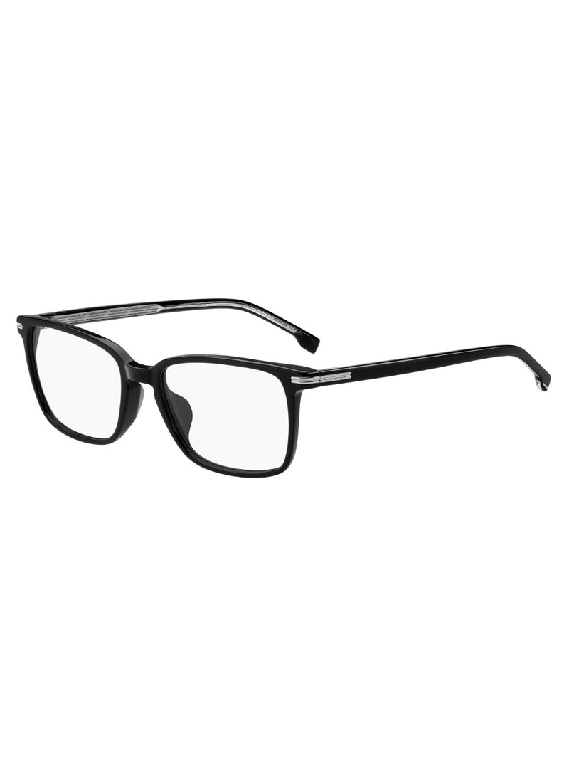 HUGO BOSS نظارة شمسية للرجال بتصميم مستطيل من الأسيتات BOSS 1670/F 41 - مقاس العدسة: 40.5 مم - أسود  - Image 1