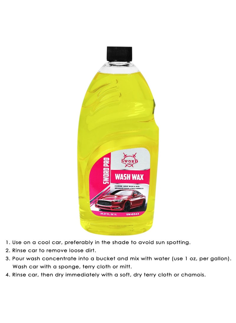 Sword Pro Car Wash and Wax Washing Shampoo 1L- High Gloss Shine and Protection, SW-0343 - Image 2