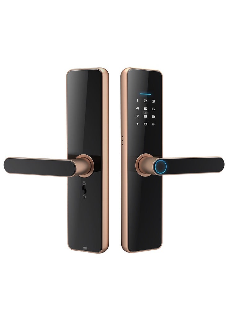 Generic - LS-C91 Smart WiFi Fingerprint Door Lock - 8 Unlock Methods | App, Bluetooth, Key, Password, Card, Combo | Secure Home Entry System (Gold, TTLock version) - Image 1
