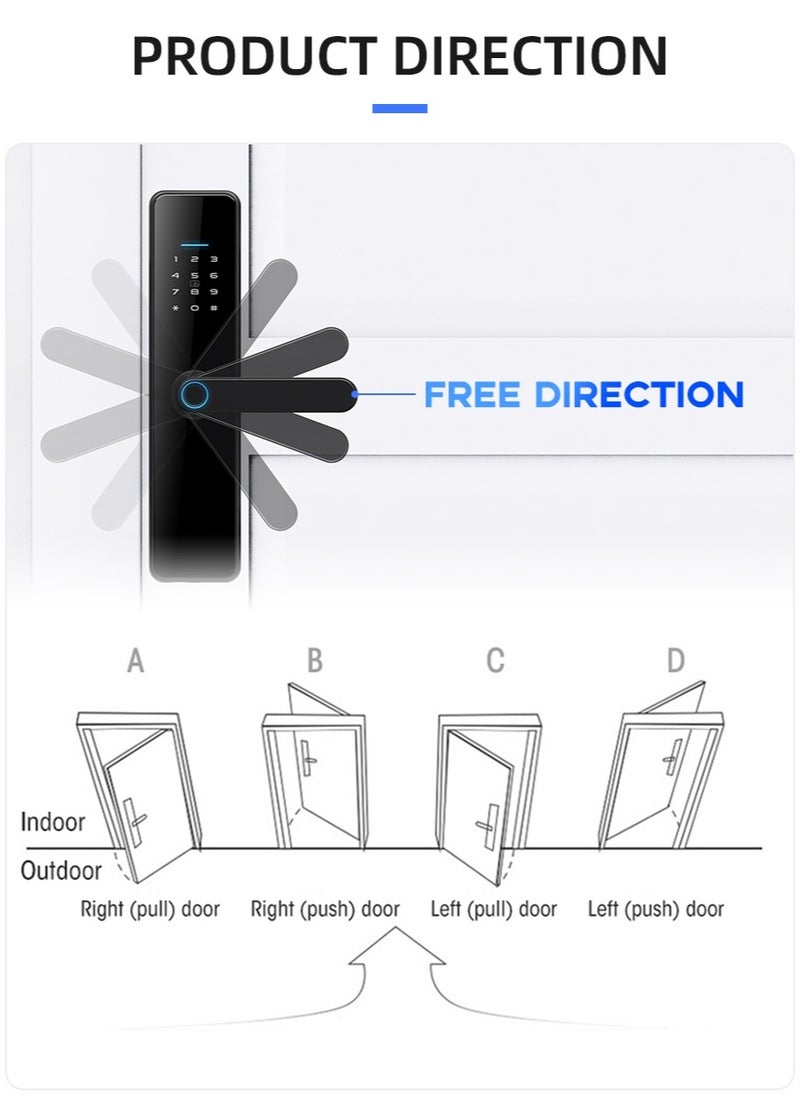 Generic - LS-C91 Smart WiFi Fingerprint Door Lock - 8 Unlock Methods | App, Bluetooth, Key, Password, Card, Combo | Secure Home Entry System (Gold, TTLock version) - Image 1