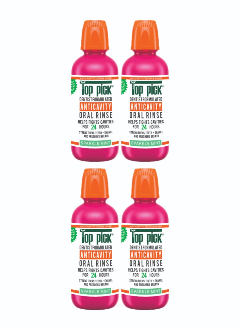 Top Pick Healthy Smile Anticavity Mouthwash – Sparkle Mint for Fresh Breath and Strong Teeth Pack Of 4