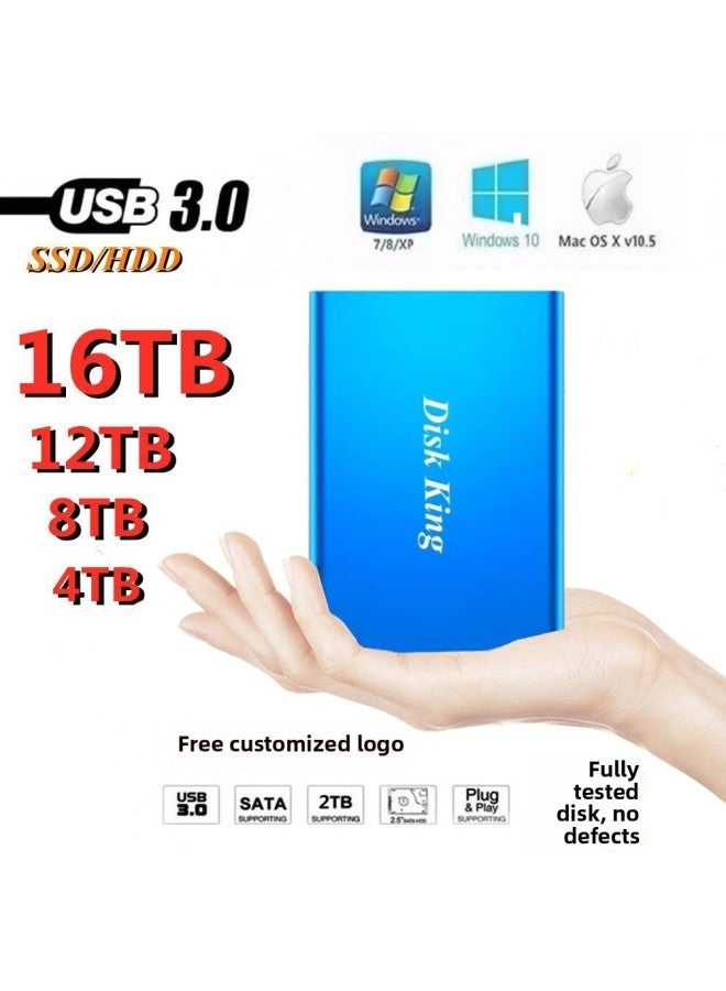 Expansion And Upgrade USB3.0 High-speed Mobile Solid-state Drive 1TB 2TB 4T Direct Supply Stable-Capacity:4TB-Interface:Blue - Image 1