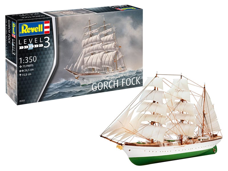Revell RV05432 1350 Scale Gorch Fock Model Kit Unpainted - Image 3