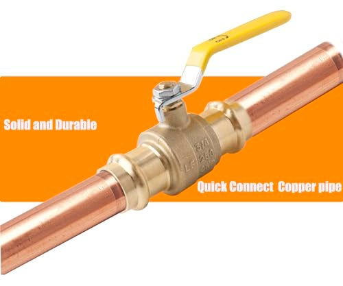 WHK 10 Pack 3/4" Press Propress Ball Valve Pro Press Ball Valve Fittings to Press into 3/4" Copper（Lead-Free,10PCS) - Image 2