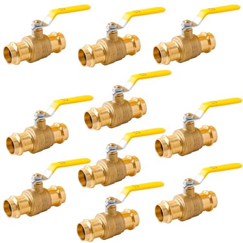 WHK 10 Pack 3/4" Press Propress Ball Valve Pro Press Ball Valve Fittings to Press into 3/4" Copper（Lead-Free,10PCS) - Image 1