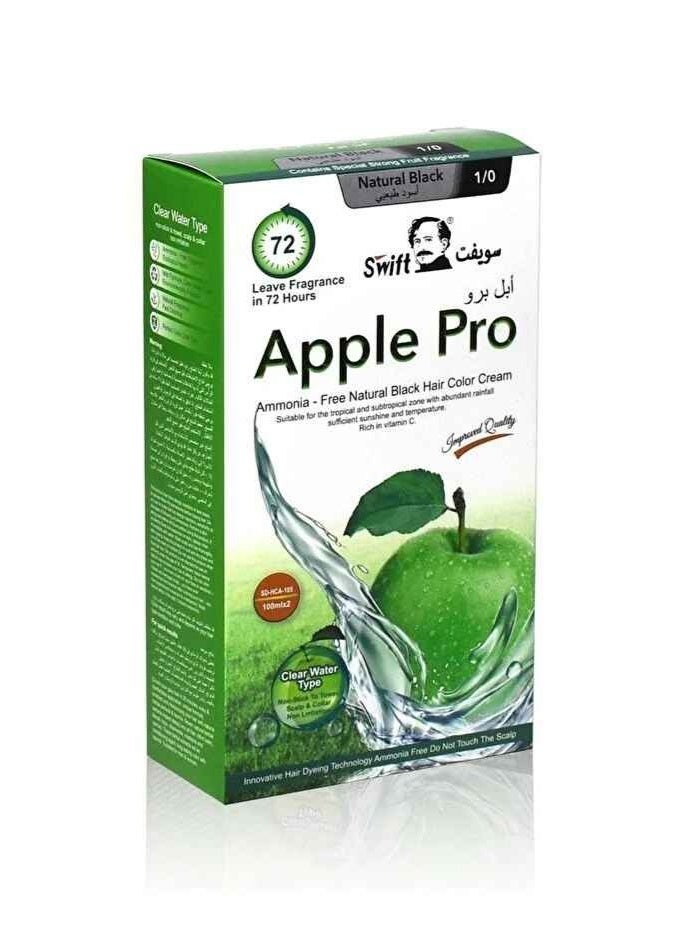 Swift Apple Pro Ammonia-Free Hair Color Cream, Natural Black, 100ml x 2 - Image 1