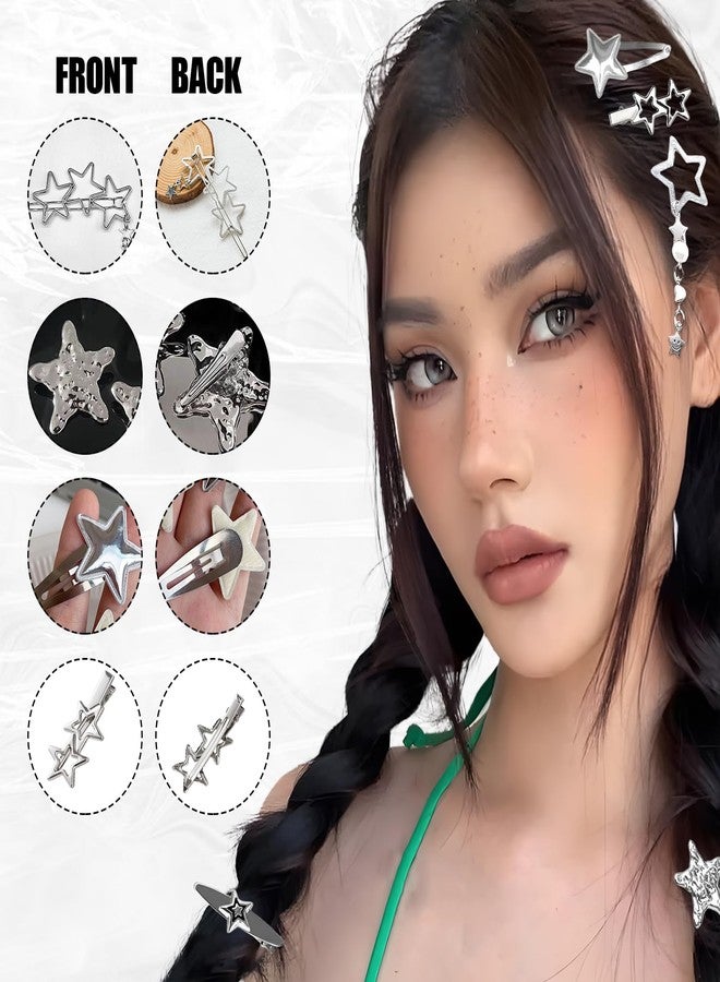 panthra 20 PCS Y2k Star Hair Clips, 10 Styles Lovely Silver Star Barrettes, Not Easy to Fall Off, Can Be Matched According to Different Clothes and Occasions - Image 4