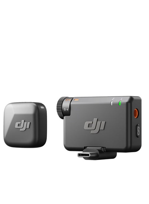 DJI Mic Mini (1TX 1RX) ، خفيف الوزن ، صوت غني بالتفاصيل ، إلغاء الضوضاء ، تحديد تلقائي ، ميكروفون لاسلكي للكاميرا / iPhone15-16 / Android ، مدونة فيديو ، 400 متر