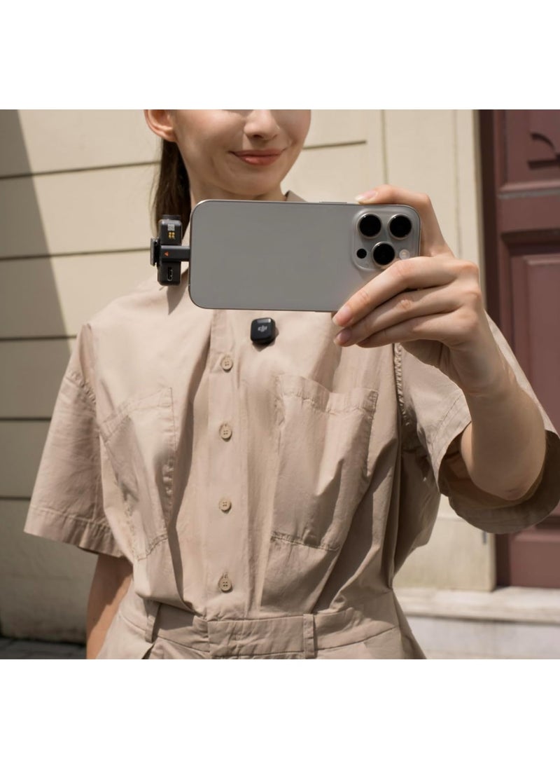 Dji World - DJI Mic Mini (1TX 1RX) ، خفيف الوزن ، صوت غني بالتفاصيل ، إلغاء الضوضاء ، تحديد تلقائي ، ميكروفون لاسلكي للكاميرا / iPhone15-16 / Android ، مدونة فيديو ، 400 متر - Image 1