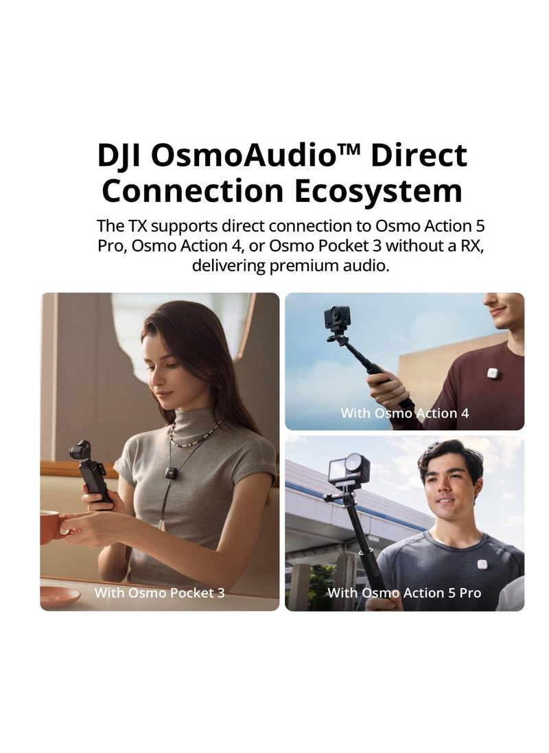 Dji World - DJI Mic Mini (1TX 1RX) ، خفيف الوزن ، صوت غني بالتفاصيل ، إلغاء الضوضاء ، تحديد تلقائي ، ميكروفون لاسلكي للكاميرا / iPhone15-16 / Android ، مدونة فيديو ، 400 متر - Image 1