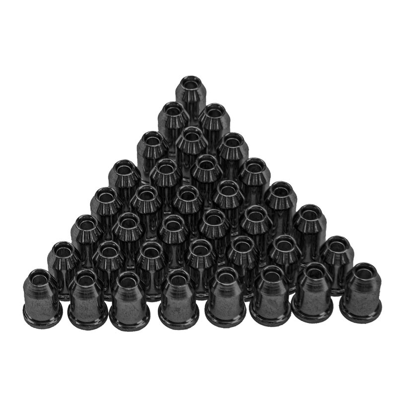 Yootones 36Pcs Yootones Metal Guitar Ferrules Through-Body String Mounting Ferrules Compatible with Guitar Replacement (Black) - Image 1