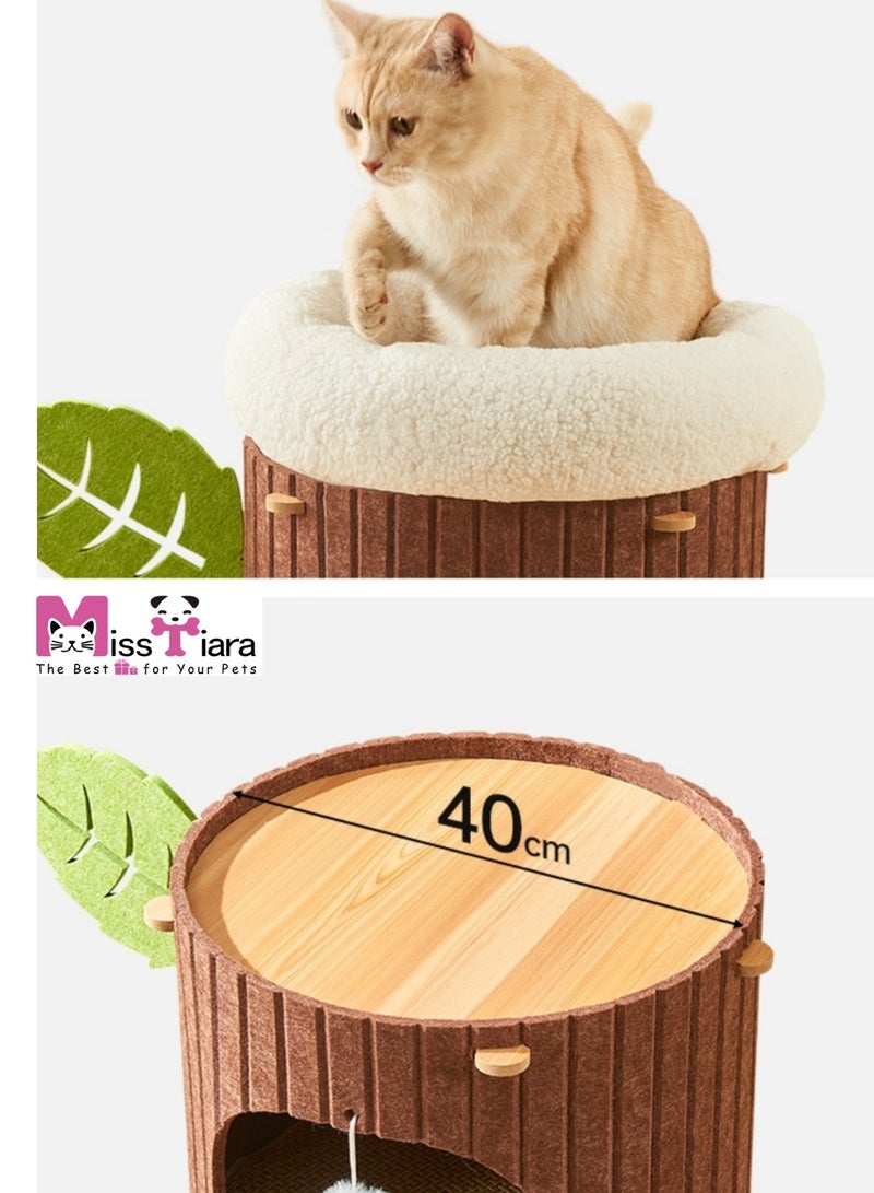 MissTiara Cat Tree, Cat Tower, Multi Level Cat Condos integrated multi layer cat tree hole  good idea for multi cat families cat hiding house for all seasons Size: 98*40cm - Image 3