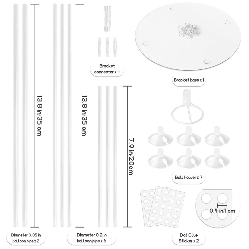 Bvrbaory 6 Sets Balloon Sticks with Base,Balloon Stand Kits,Balloon Stands with Base for Table Center Floor Birthday Wedding Party Decorations - Image 2
