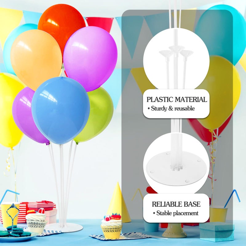 Bvrbaory 6 Sets Balloon Sticks with Base,Balloon Stand Kits,Balloon Stands with Base for Table Center Floor Birthday Wedding Party Decorations - Image 4