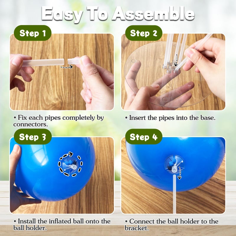 Bvrbaory 6 Sets Balloon Sticks with Base,Balloon Stand Kits,Balloon Stands with Base for Table Center Floor Birthday Wedding Party Decorations - Image 5