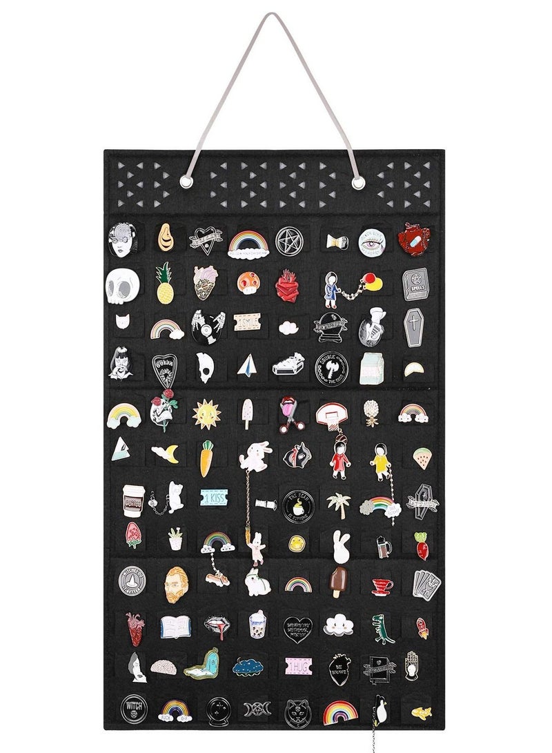 Wall Hanging Brooch Pin Organizer, Collection Case, Storage Holder, Enamel Display and Holder for Women or Men, up to 96 Pins (Organizer Only)Black - Image 5