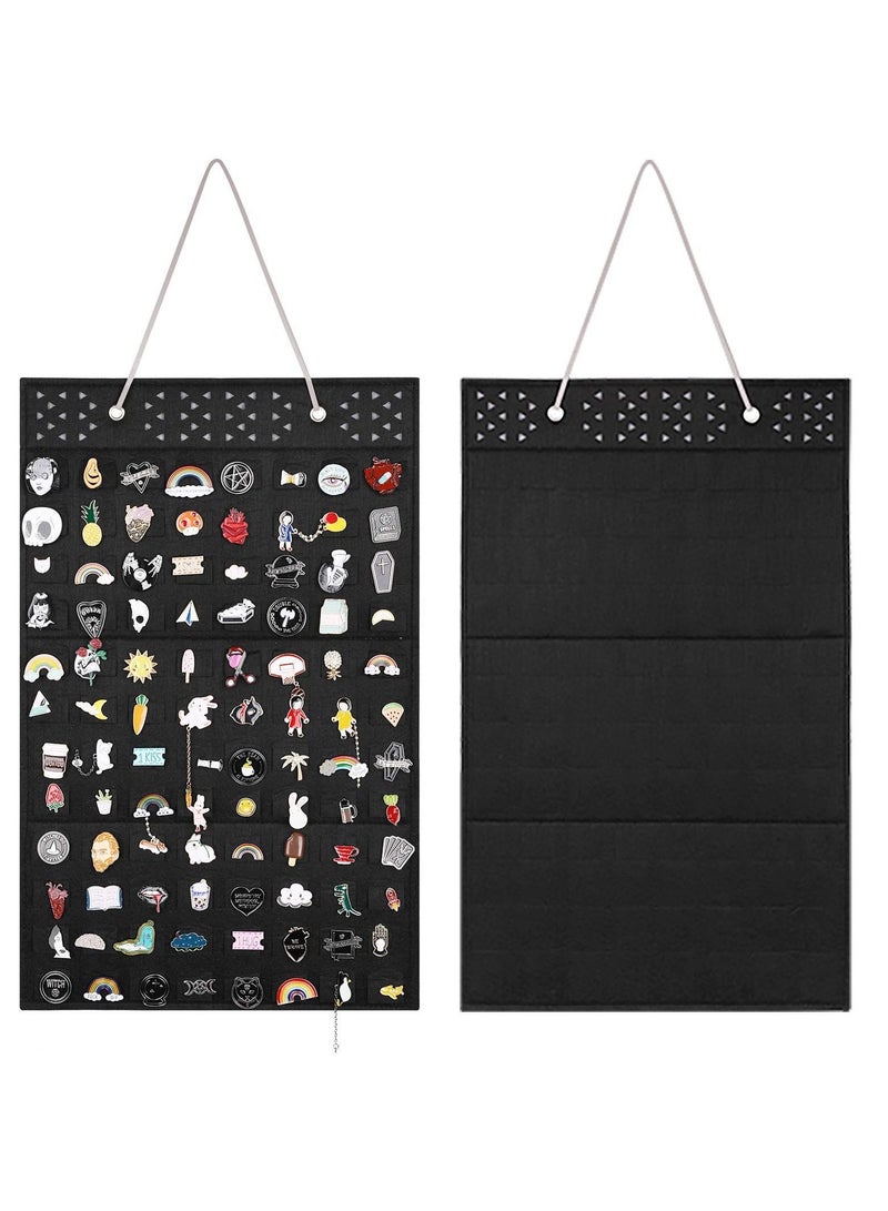 Wall Hanging Brooch Pin Organizer, Collection Case, Storage Holder, Enamel Display and Holder for Women or Men, up to 96 Pins (Organizer Only)Black - Image 1
