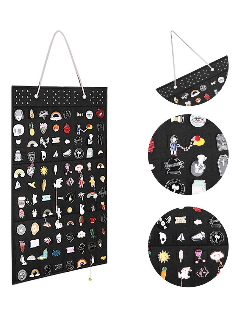 Wall Hanging Brooch Pin Organizer, Collection Case, Storage Holder, Enamel Display and Holder for Women or Men, up to 96 Pins (Organizer Only)Black - Image 2