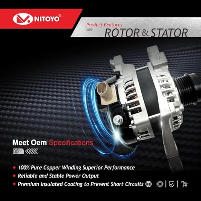 NITOYO 270600T240 Alternator Compatible with Toyota Corolla - Image 4