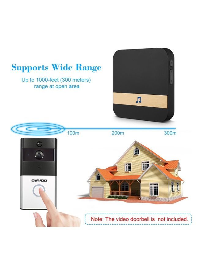 NIBEMINENT Wireless Doorbell Black - Image 3