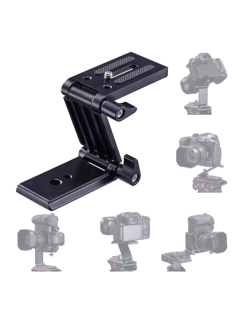 SOLARAE Universal Flex Tilt Head Z Mount Bracket, Tripod Head Quick Release Plate Mounting for Monopod Slider Rail Cage Rig Stabilizer Gimbal for DSLR Camera for Canon, for Nikon, for Sony, for Panasonic - Image 1