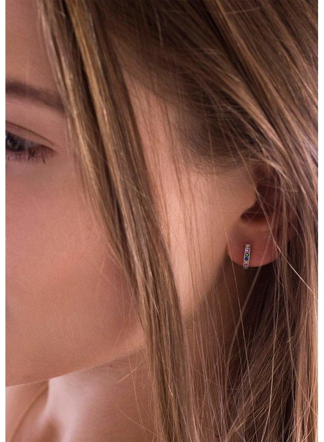 SWEETV 925 Sterling Silver Huggie Hoop Earrings for Women Girls - Tiny Small Cartilage Hoop Earring, Metal Gemstone Crystal, Cubic Zirconia - Image 2
