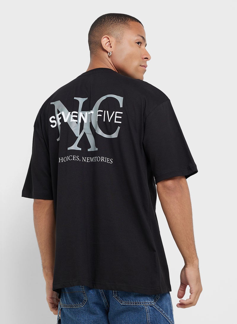 Seventy Five Graphic Print Oversized T-Shirt - Image 1