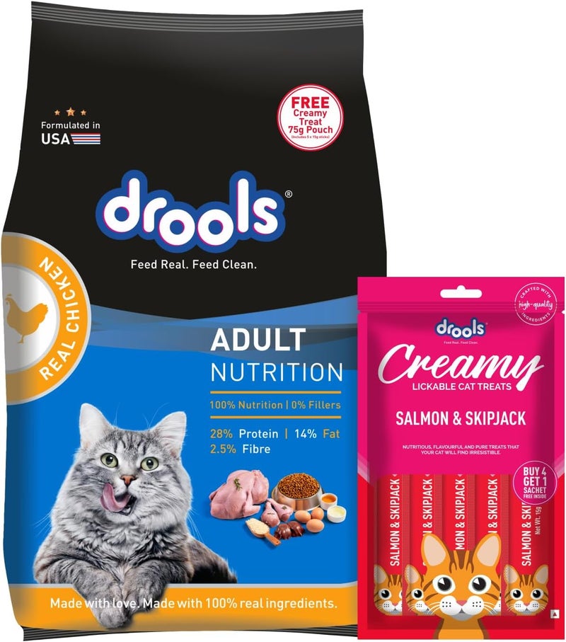 Drools Adult Cat Food with Creamy Treats - Image 1