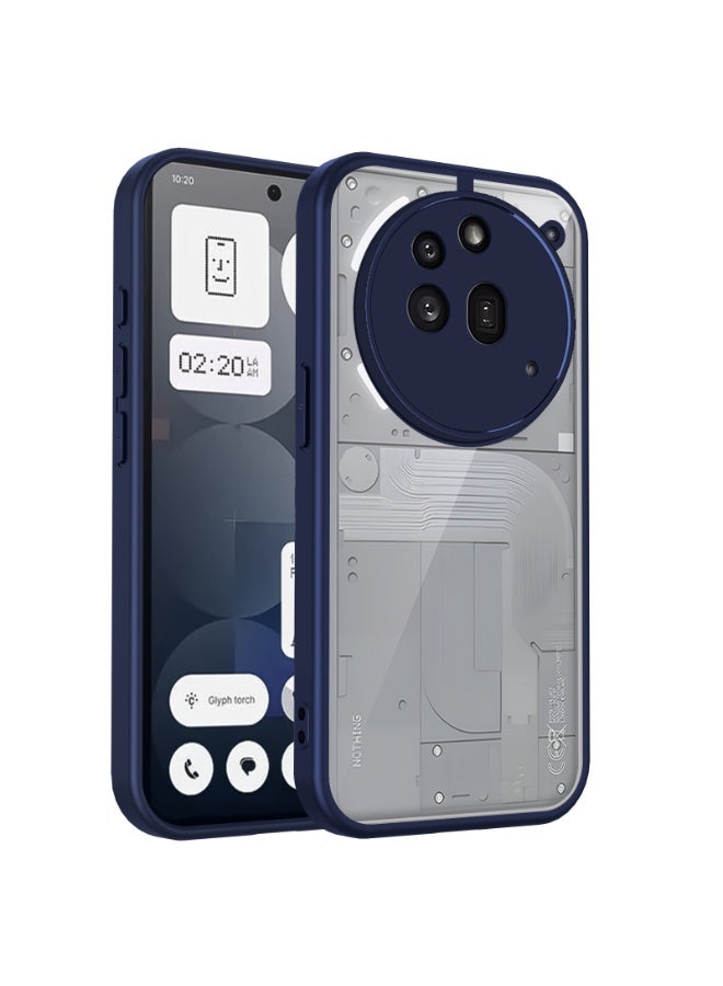 غطاء خلفي ملون بإطار ناعم لهاتف ناثينج فون 3A برو 5G | ظهر شفاف صلب مقاوم للصدمات مع إطار واقي | هيكل متين من PC وTPU | قبضة مانعة للانزلاق مع حماية الكاميرا