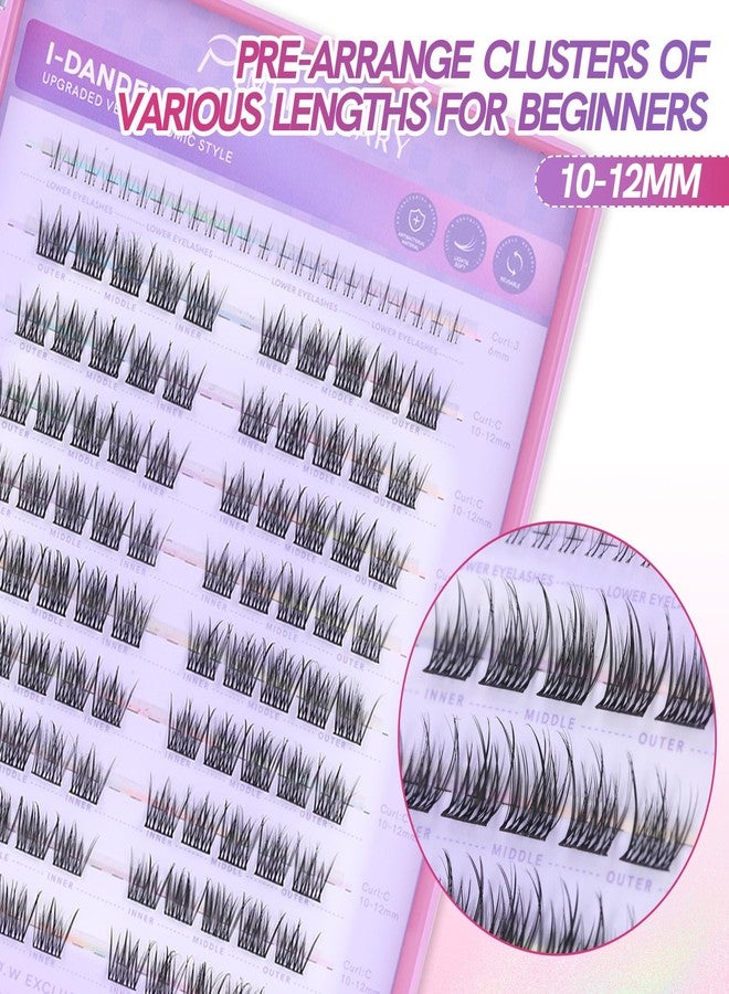 MLEN DIARY Natural Lash Extension Kit 114Pcs Cluster Lashes 10-12MM Wispy Eyelash Extensions Individual Lashes Kit Tweezers DIY at Home by MLEN DIARY - Image 4