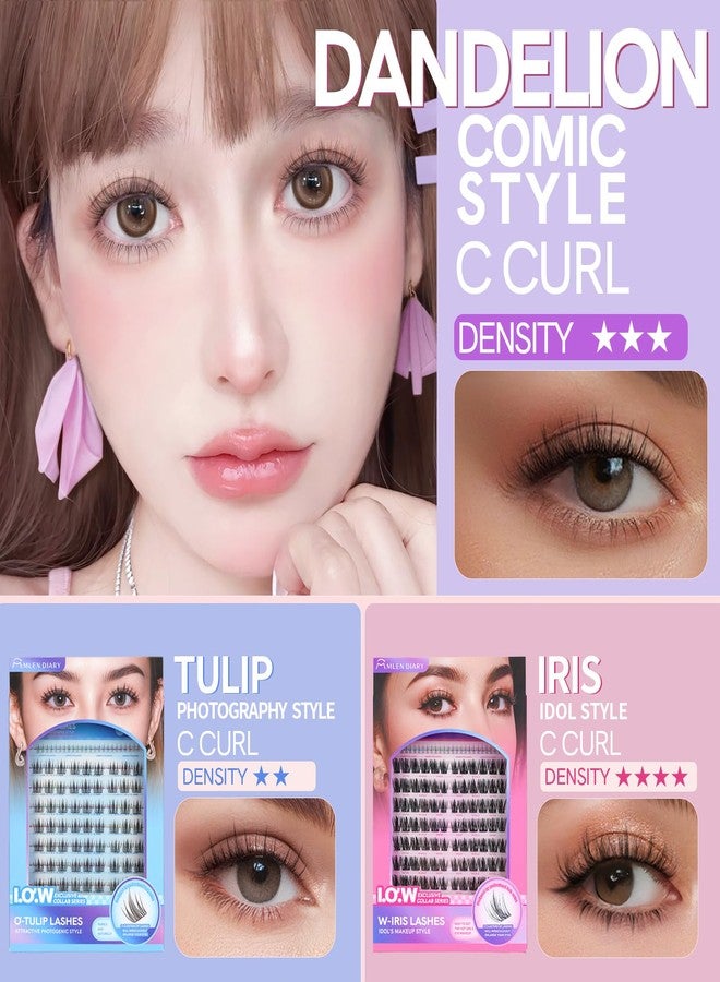 MLEN DIARY Natural Lash Extension Kit 114Pcs Cluster Lashes 10-12MM Wispy Eyelash Extensions Individual Lashes Kit Tweezers DIY at Home by MLEN DIARY - Image 5