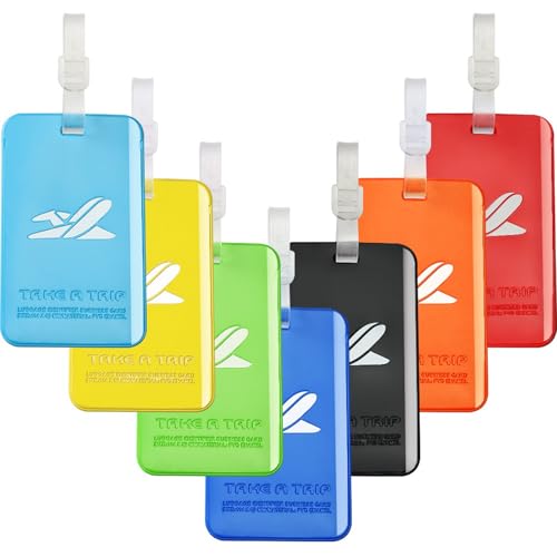 Aphlos Bright Colorful Luggage Tags, Soft Assorted Suitcase Luggage Bag Tags by Aphlos (7 Colors) - Image 1