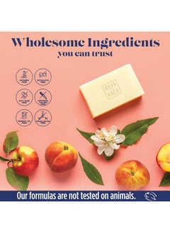 Kiss My face Kiss My Face Goat Milk Bar Soap, With Goat Milk and Probiotics, Nourishes and Invigorates, Bar Soaps for Hands and Body, Cruelty Free and Palm Oil Free, Peach and Apple Blossom Scents, Pack of 3  - Image 3