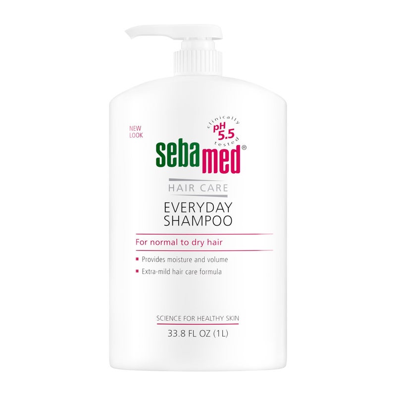 SEBAMED Everyday Shampoo for All Hair Types and Sensitive Scalp 33.8 Fl. Oz (1L) Hypoallergenic Dermatologist Recommended pH 5.5 Soap and Alkali Free - Image 1