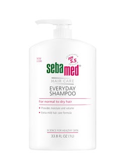 Sebamed seba med Everyday Shampoo for All Hair Types and Sensitive Scalp 33.8 Fl. Oz (1L) Hypoallergenic Dermatologist Recommended pH 5.5 Soap and Alkali Free  - Image 1