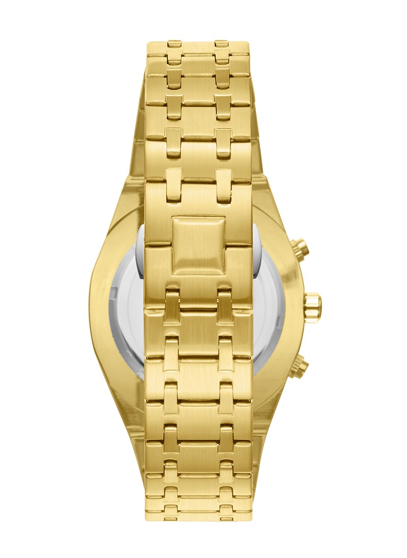 KENNETH SCOTT Kenneth Scott Men's Watch, Mult Function Display and Stainless Steel Strap - K24112-GBGW, Gold  - Image 3