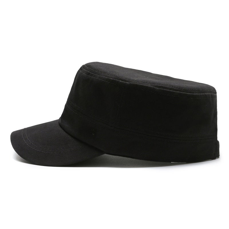 Seasonal Cotton Flat Cap Men Casual Duckbill Sun Hat Black - Image 5