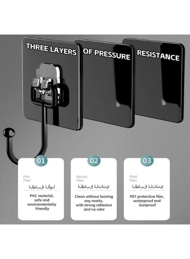 HaHaHai 30 Pcs Adhesive Wall Hooks, Heavy Duty Self Adhesive Hooks, No Drill Strong Sticky Waterproof Wall Hooks for Bathroom, Kitchen & Home Organization - Image 2