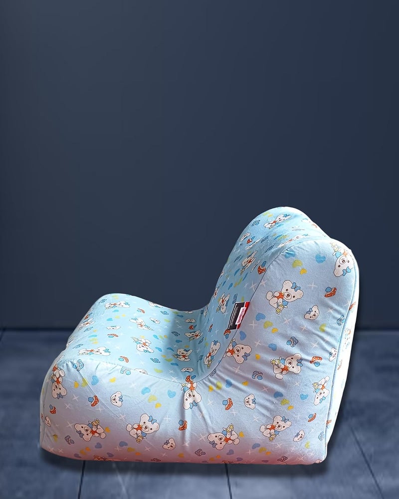 Mollismoons Bean Chair for Kids 512years Kids Chairs for 2 to 5 Years Bean Bag for Kids Soft Comfy Chair for Kids Room Animal Print bean bag with beans filled for kids Animal Print teddy bear Sky Blue  - Image 2