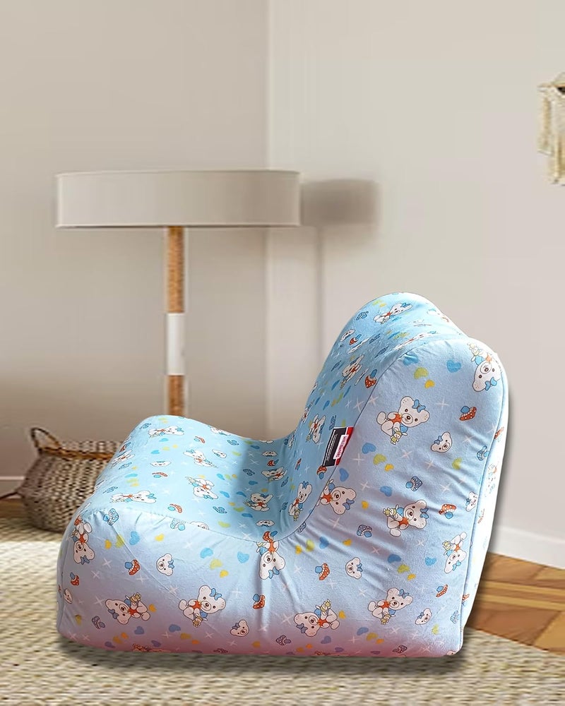 Mollismoons Bean Chair for Kids 512years Kids Chairs for 2 to 5 Years Bean Bag for Kids Soft Comfy Chair for Kids Room Animal Print bean bag with beans filled for kids Animal Print teddy bear Sky Blue  - Image 5