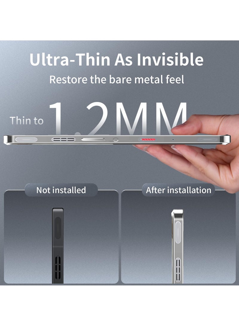 جراب فاخر مقاوم للصدمات لهاتف ZTE Nubia Red Magic 9 Pro/Pro+، مصد معدني ممتاز وظهر بلاستيكي صلب، لمسة نهائية فضية - Image 5