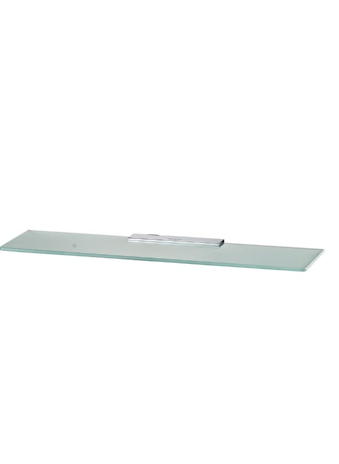 DANUBE HOME Milano Plus Andy Glass Shelf For Bathroom - Chrome Finish Space-Saving Bathroom Storage Stainless Steel Frame Shelves Bathroom Essentials Modern Bathroom Fixtures - (60X13X2) Cm  - Image 1